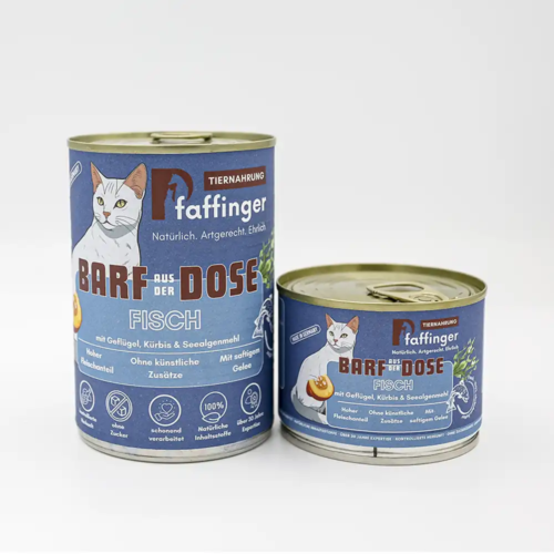 BARF Katzenfutter Fisch mit Geflügel und Kürbis Pfaffinger
