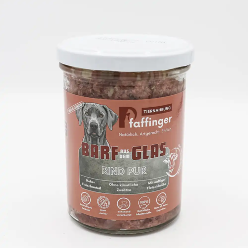 Pfaffis Rind pur BARF aus dem GLAS