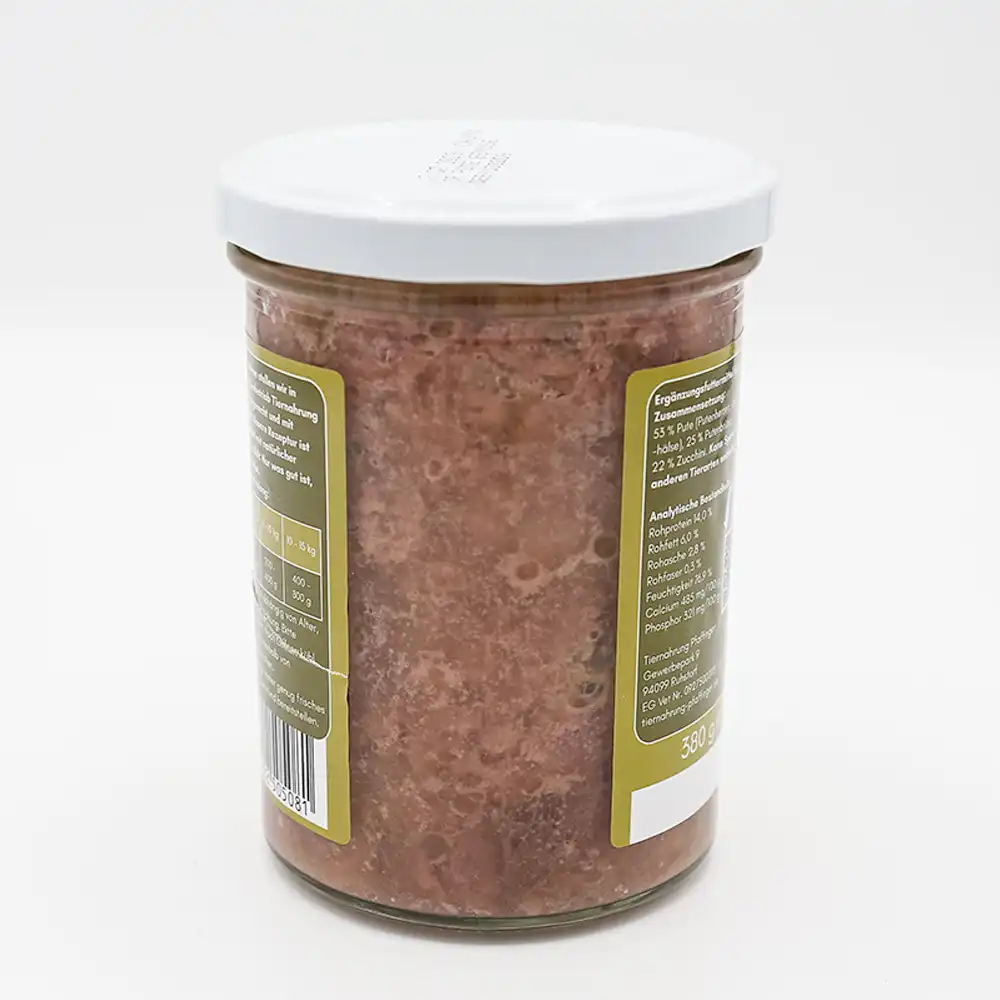 Pfaffis Pute Menü BARF aus dem GLAS
