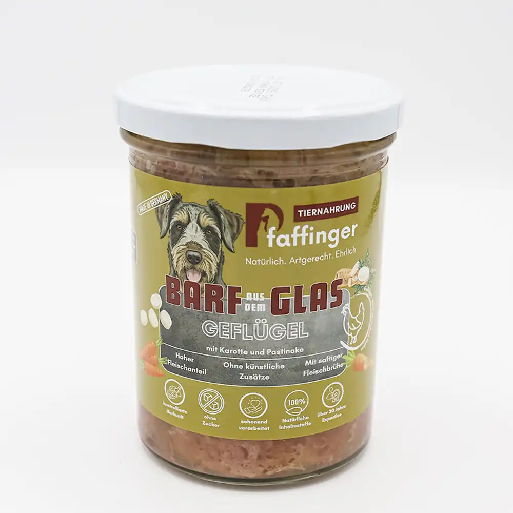 Pfaffis Huhn Menü BARF aus dem Glas
