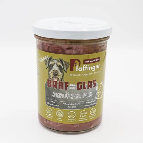 Pfaffis Huhn pur BARF aus dem GLAS