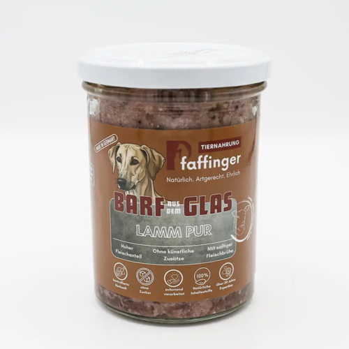 Pfaffis Lamm pur BARF aus dem GLAS