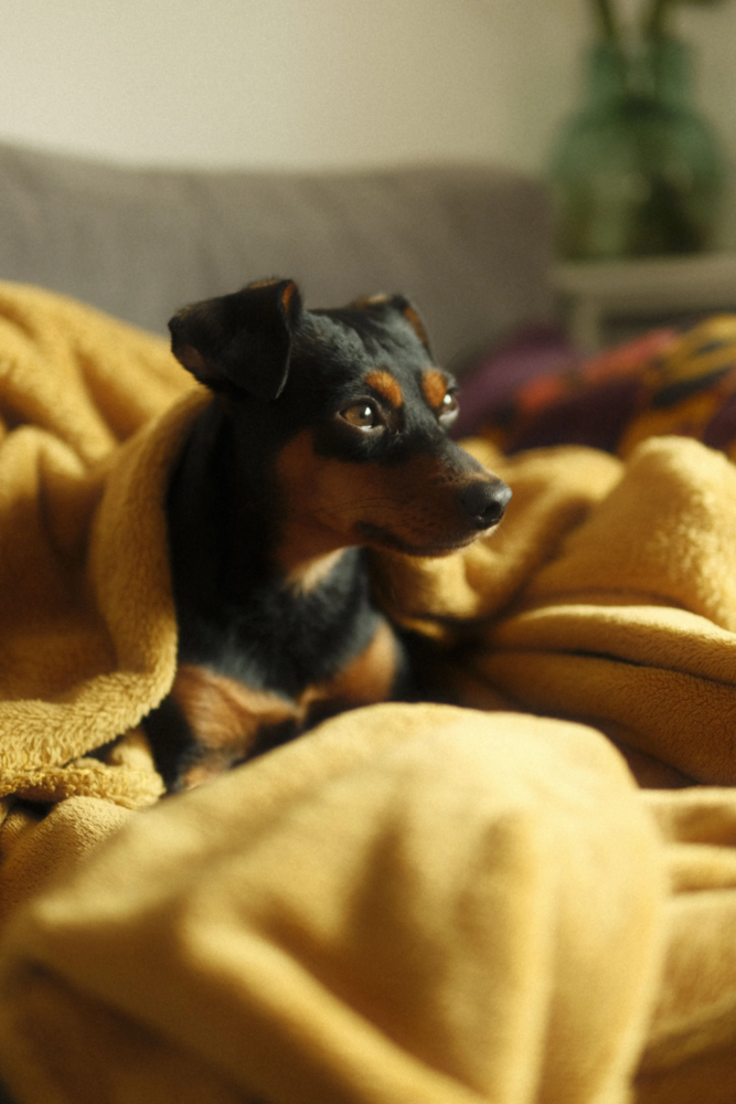Hund eingekuschelt