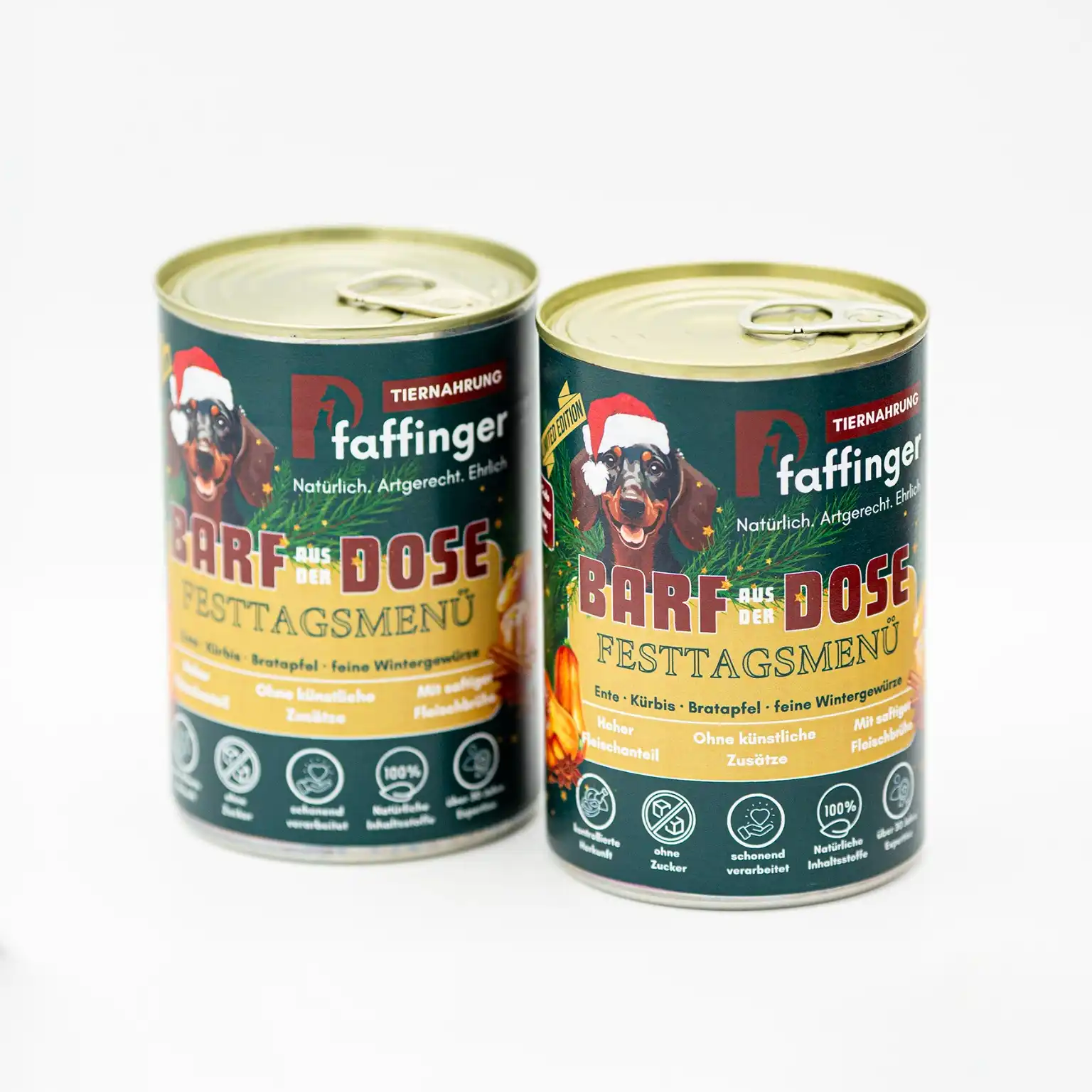 Pfaffinger Festtagsmenü für Hunde mit Ente, Kürbis und Bratapfel