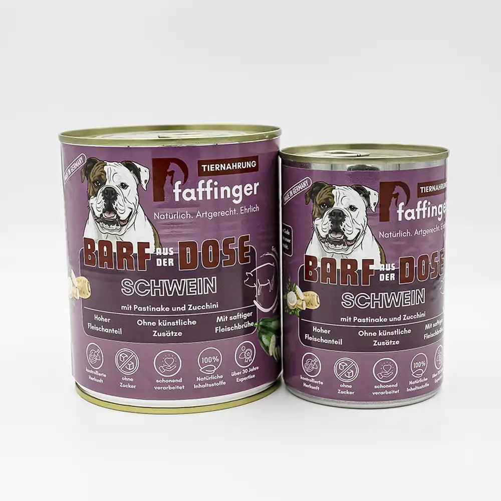 BARF aus der Dose – Schwein mit Pastinake und Zucchini